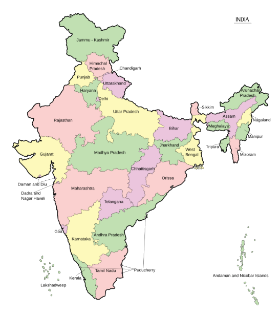 Real Map of India